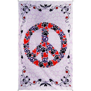 Peace Love & Paws Tapestry 52x80" by Zest For Life